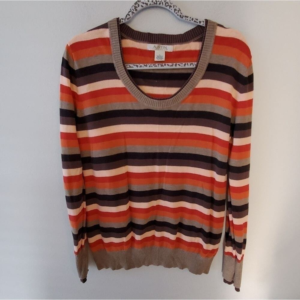 AUSTIN Striped Soft Sweater Size XL